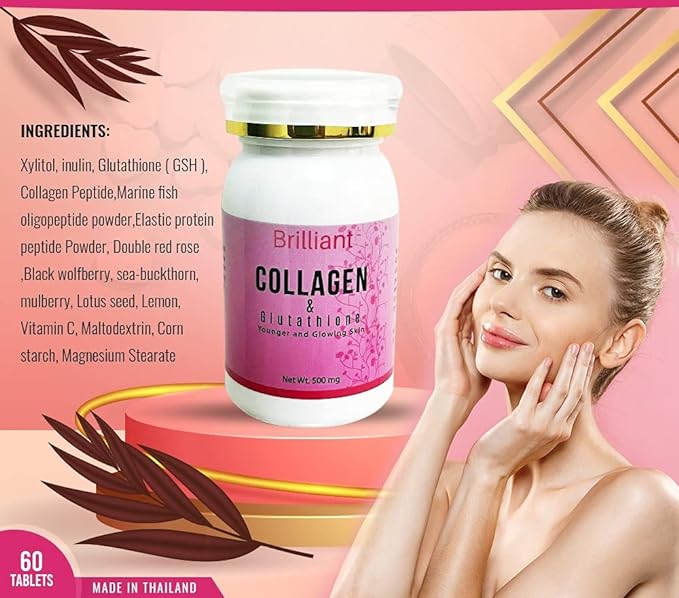 BRILLIANT COLLAGEN & GLUTATHIONE FOR YOUNGER AND GLOWING SKIN, 60 TABLETS