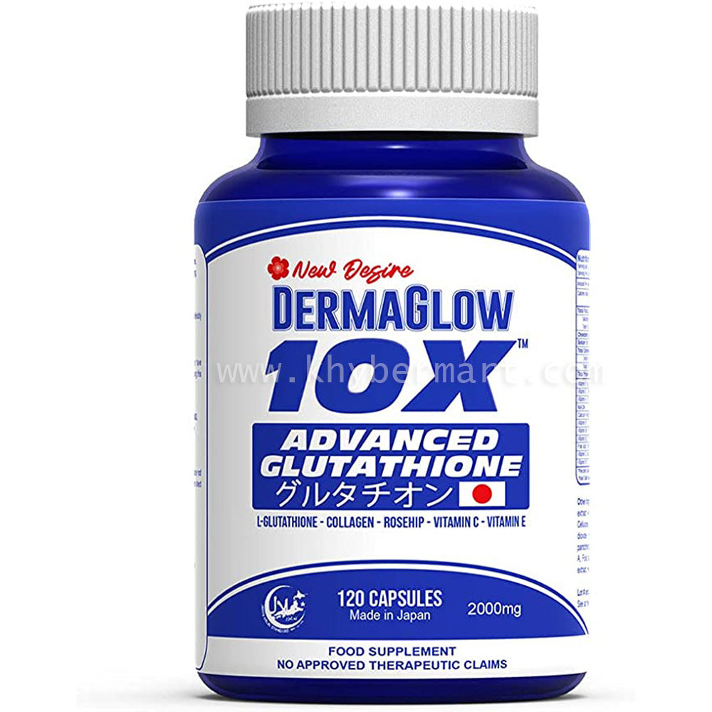 DermaGlow 10X Advanced Glutathione 2000mg – 120 capsules