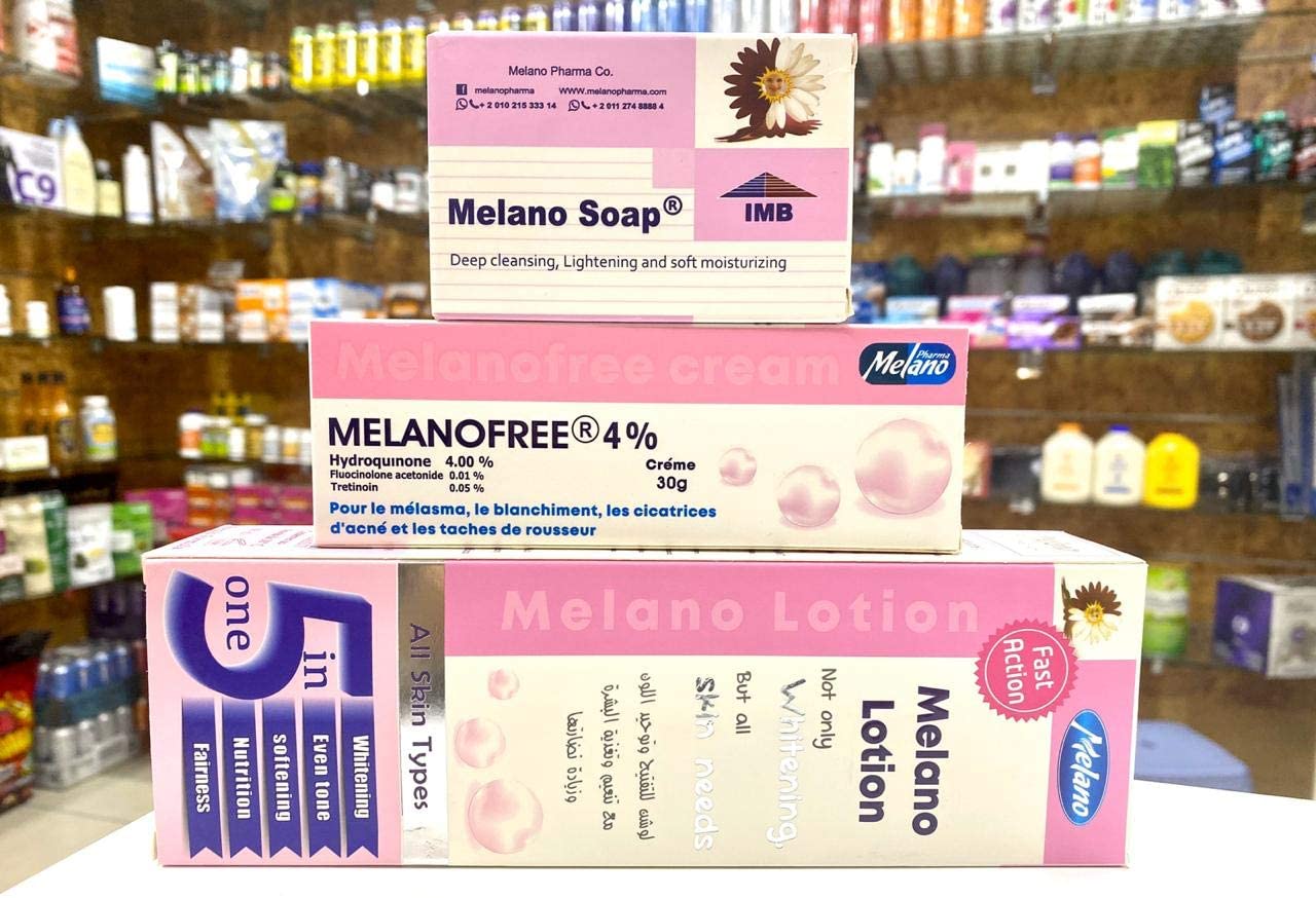 Melanofree Set of 3 Cream, Lotion, Soap For Face And Body